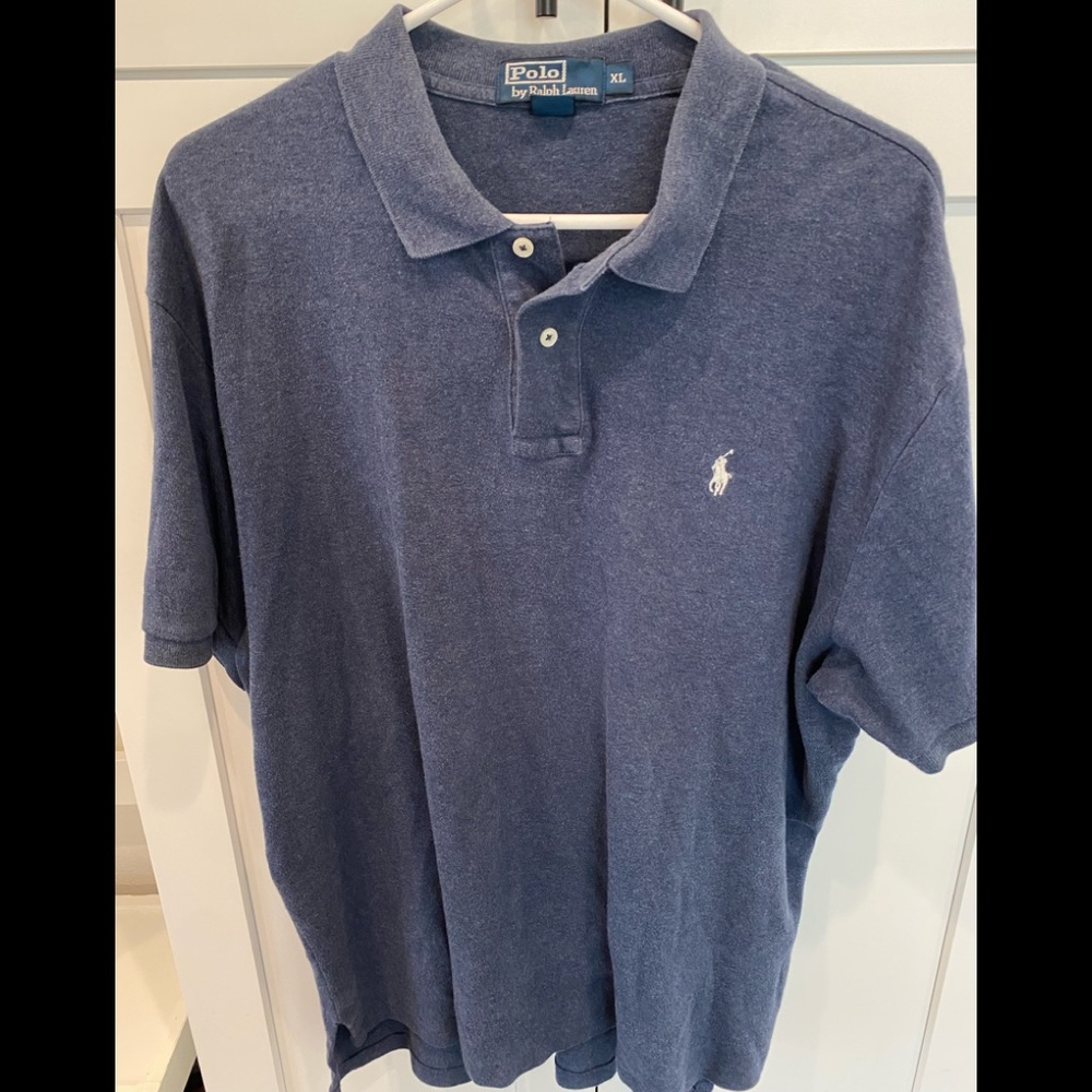 Polo Ralph Lauren Soft Cotton Polo Shirt Blue with White Horse Size XL